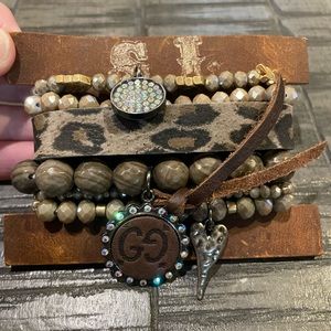 Sandra Ling upcycled Gucci bracelet set.